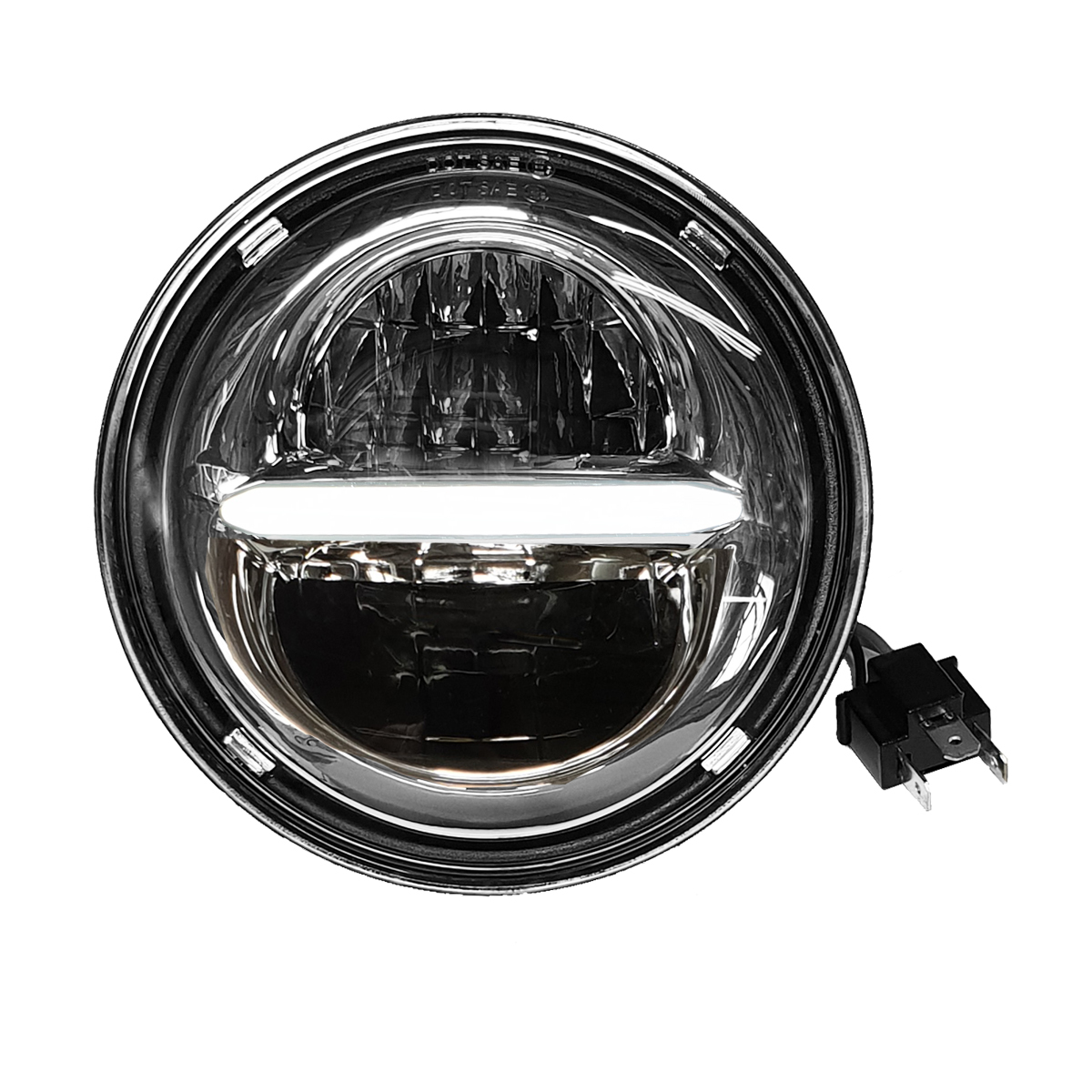 Classic LED Headlight Chrome 7" - Click Image to Close