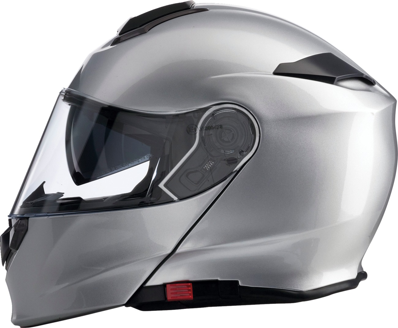 Z1R Solaris 2.0 Modular Helmet XS Gloss Silver Unisex - Modular helmet with drop-down sun visor - Click Image to Close