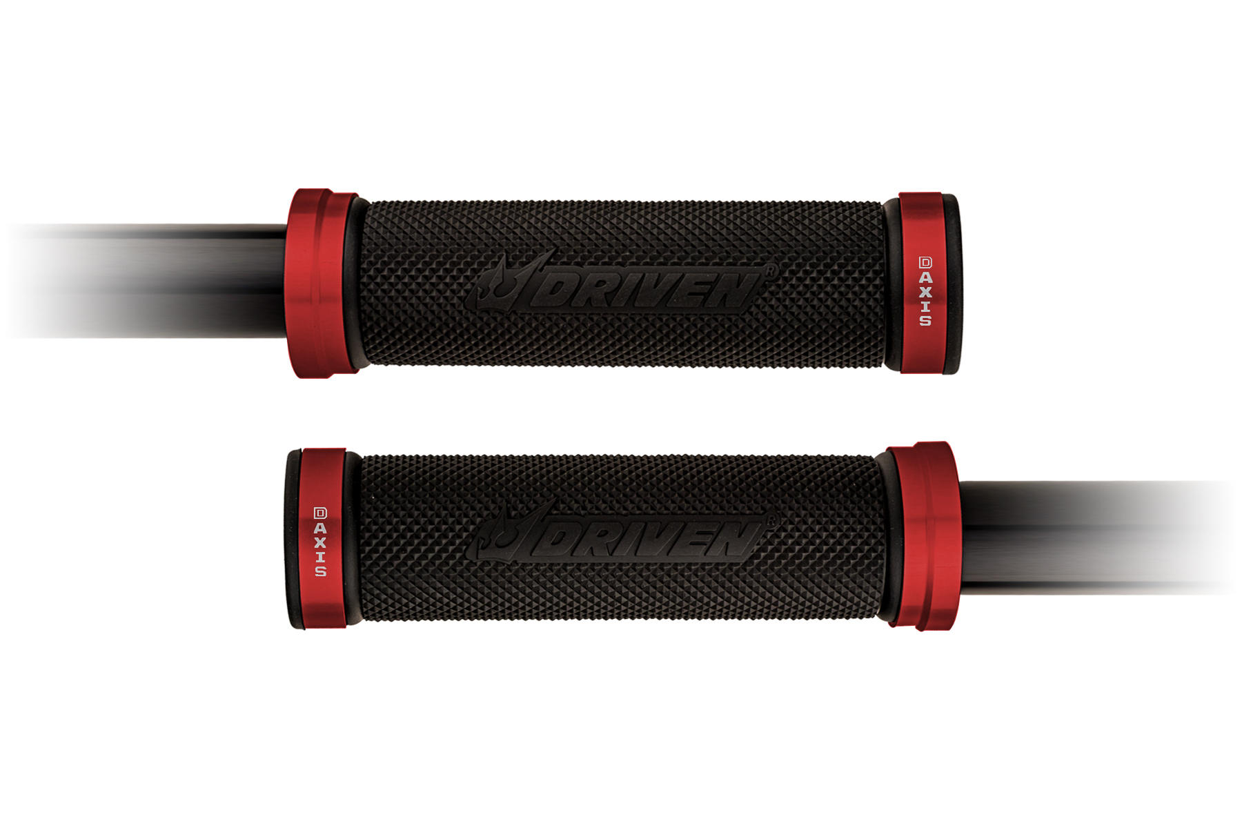 Driven D-Axis Red Anodized 7/8" Motorcycle Grips - Click Image to Close