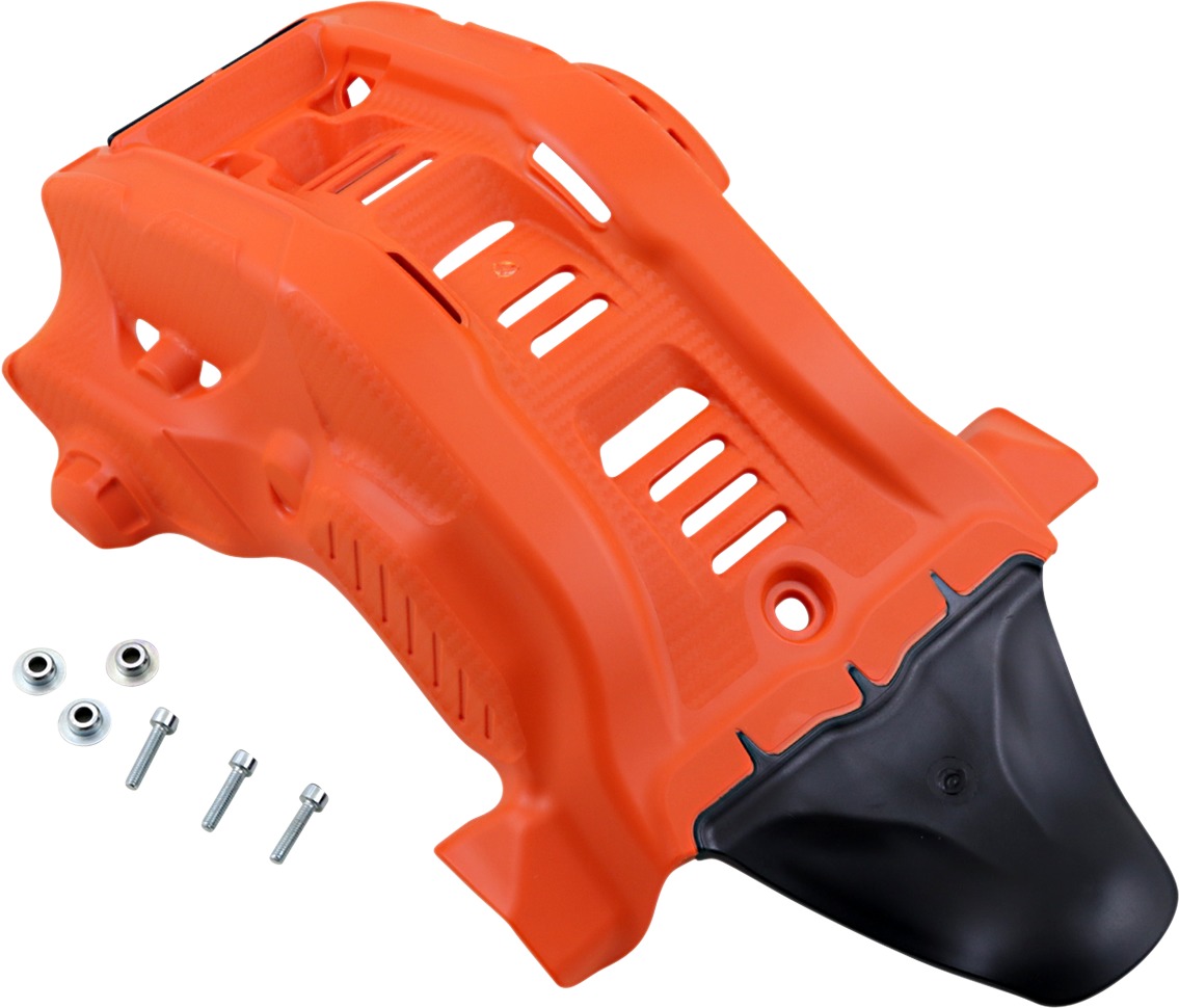 Skid Plate Large - Black/16 Orange - For 19-22 KTM XC-F250/350/ FX350/ 21-23 GasGas EX/MC - Click Image to Close