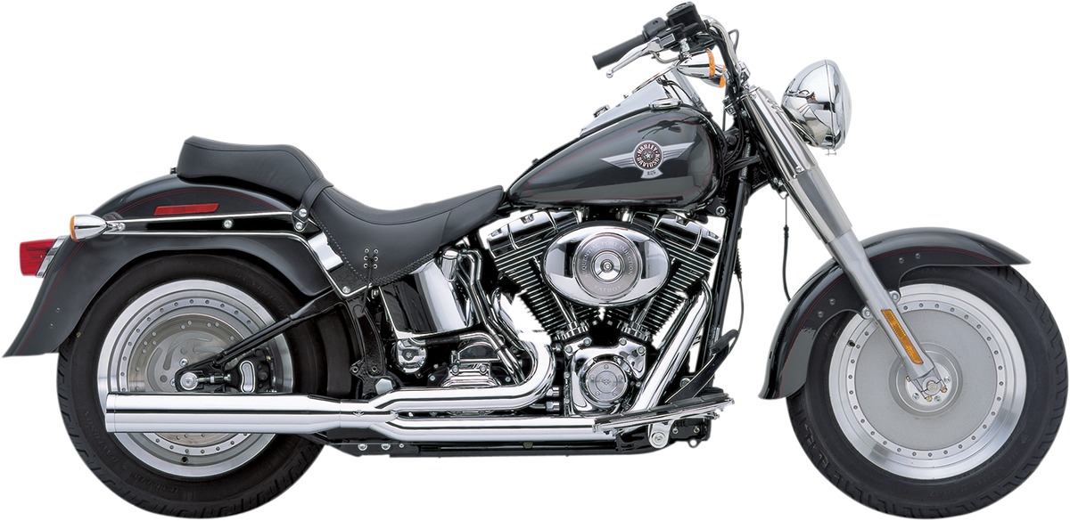 Power Pro HP Chrome 2 into 1 Full Exhaust - For 00-06 Harley FLSTF Fat Boy - Click Image to Close