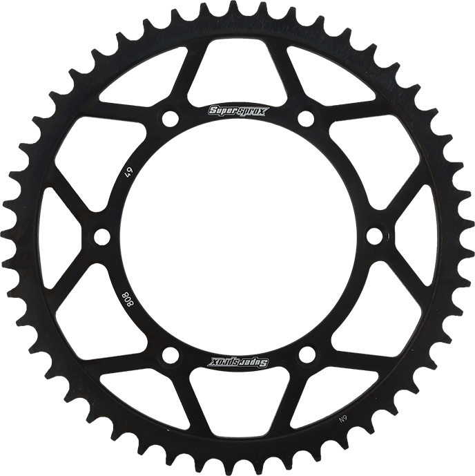 Rear Steel Sprocket 49T - Black - For 80-16 Kawasaki Suzuki - Click Image to Close