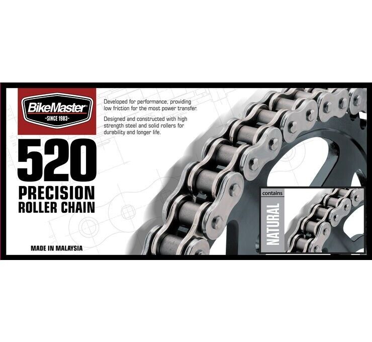 BikeMaster 520x116 Standard Roller Chain w/ Clip Master Link - Click Image to Close