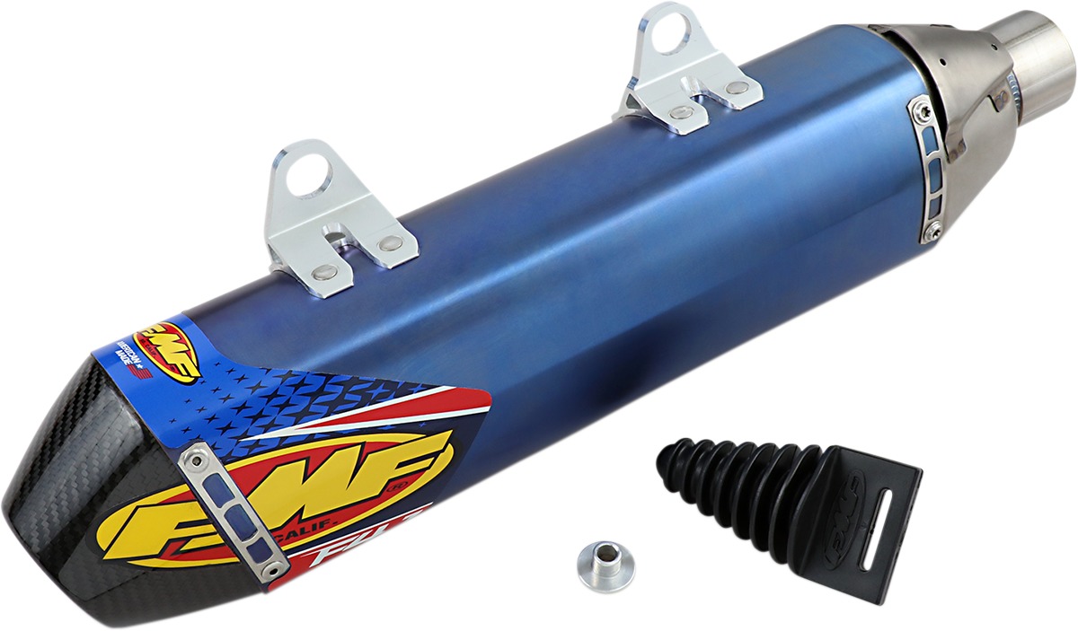 Blue Titanium Factory 4.1 w/CF End Cap Slip On Exhaust - For 14-15 Husqvarna FC250 FC450 FE501 - Click Image to Close