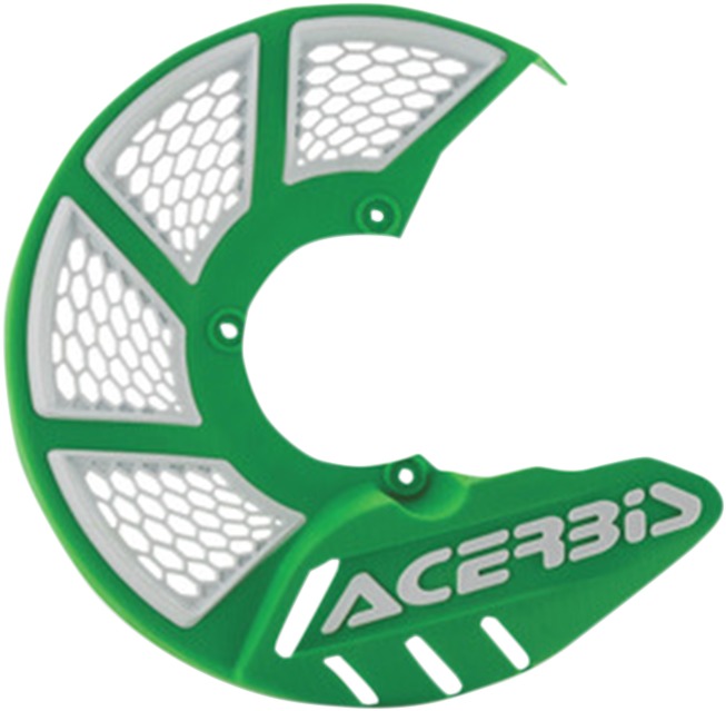 X-Brake Vented Brake Rotor Disc Cover - Green & White - For Use w/ X-Brake Mounting Kits - Click Image to Close