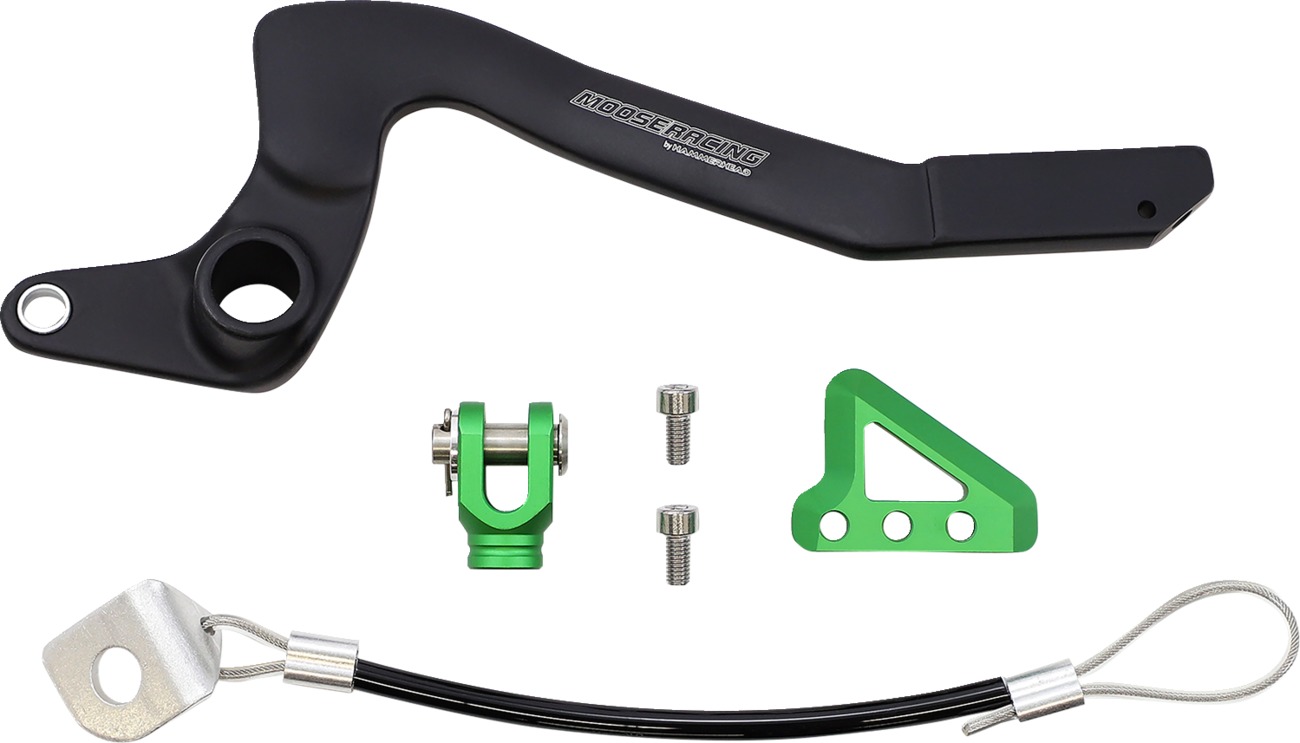 Black & Green Brake Pedal - For 00-24 Kawasaki KX65 - Click Image to Close