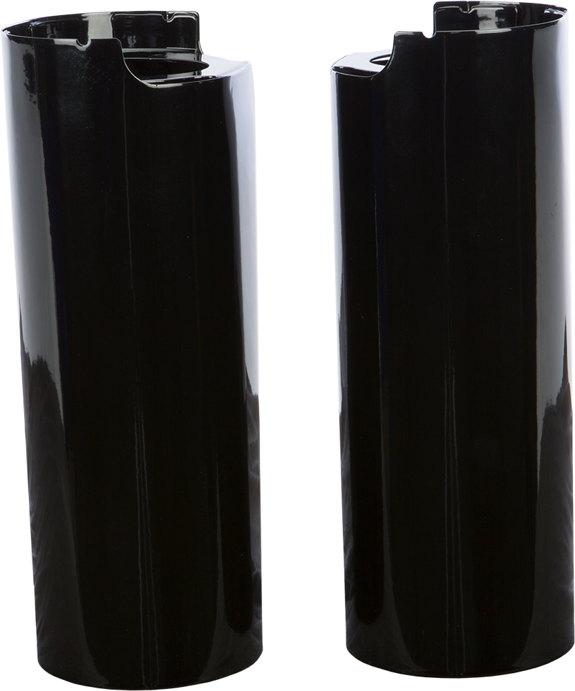 Upper Fork Tube Covers Black +2" - For 14-19 Harley Touring - Click Image to Close