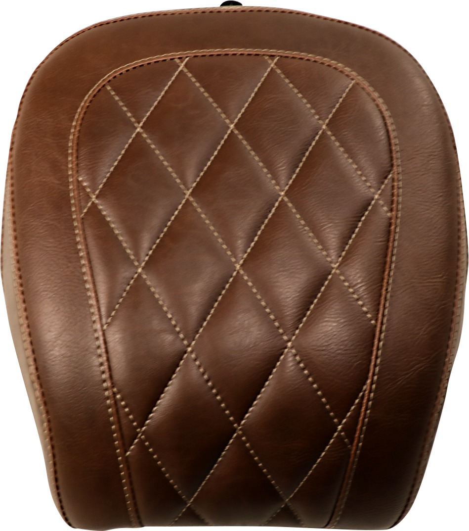 Tripper Diamond Synthetic Leather Wide Brown Pillion Pad - For 18-19 FXBB - Click Image to Close