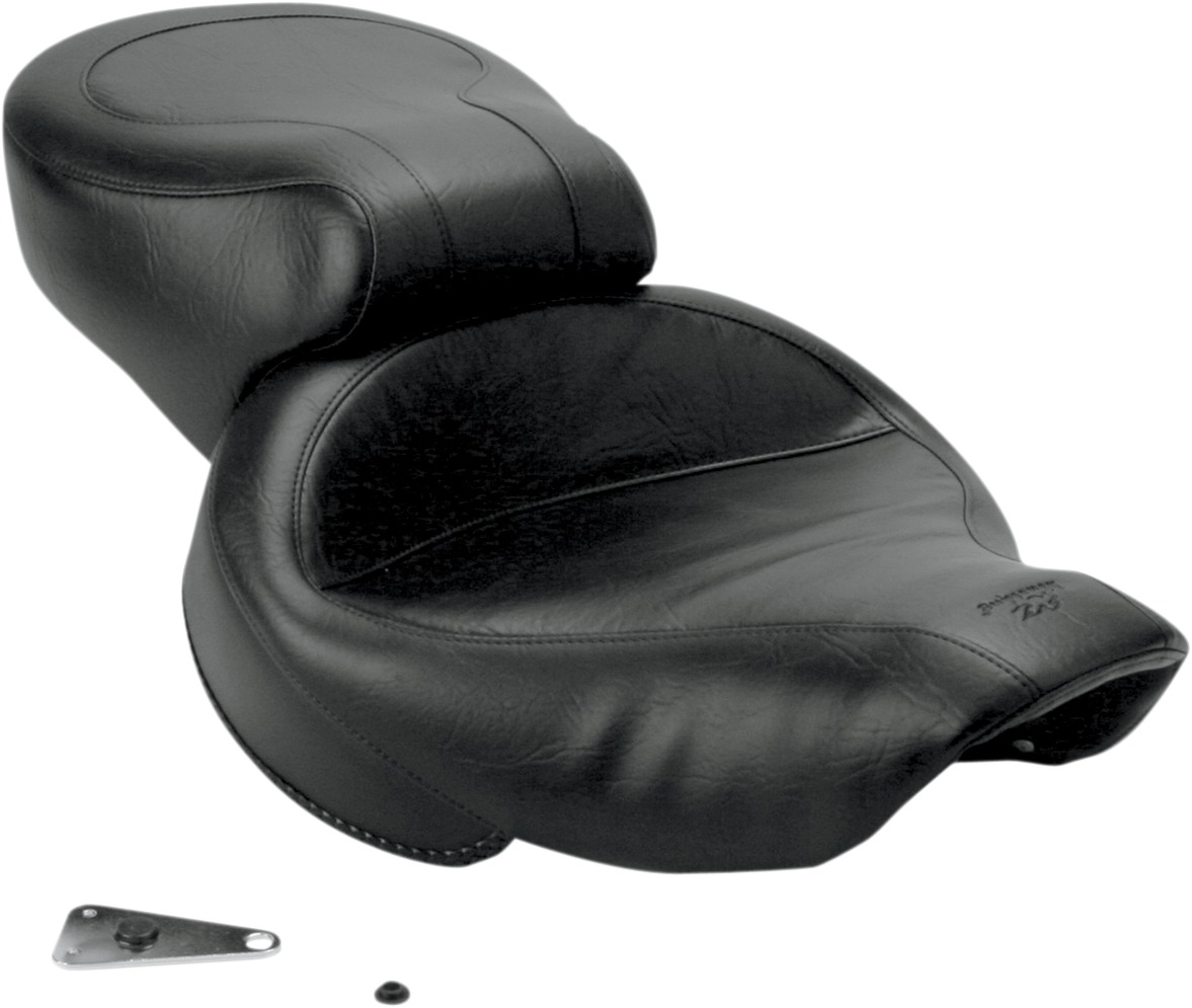 Smooth Vinyl 2-Up Seat - For 04-05 HD Dyna - Click Image to Close