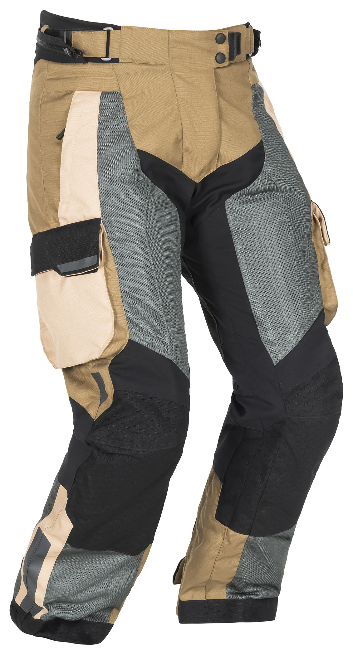 Men's Ridgecrest Hi-Flow Mesh Adventure Touring Pants - 2X-Large Sand & Gray - Click Image to Close