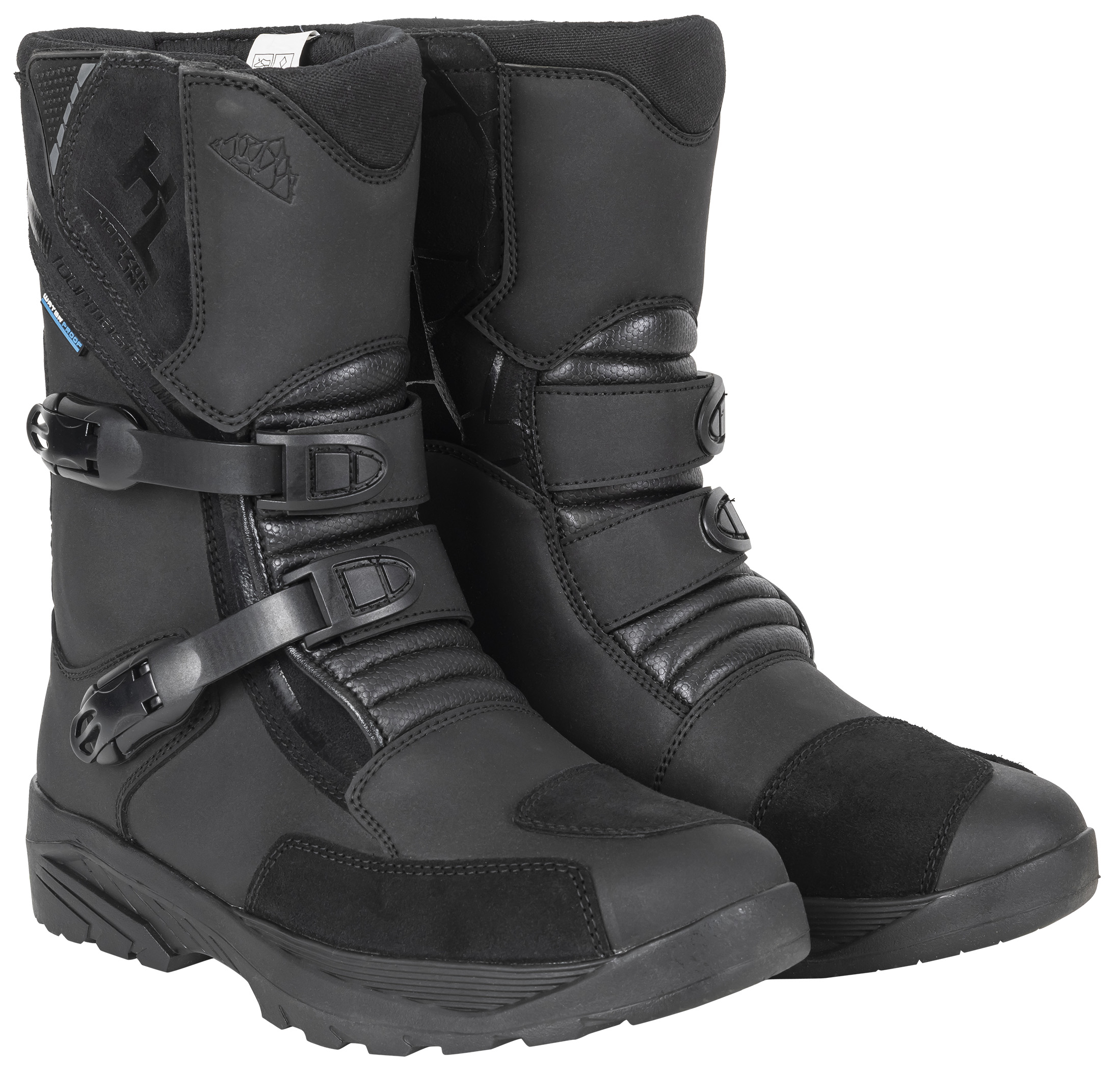 Black Trailblazer Adventure Motorcycle Boot Size 11 - Mid-Calf Waterproof Adventure Touring Boots - Click Image to Close