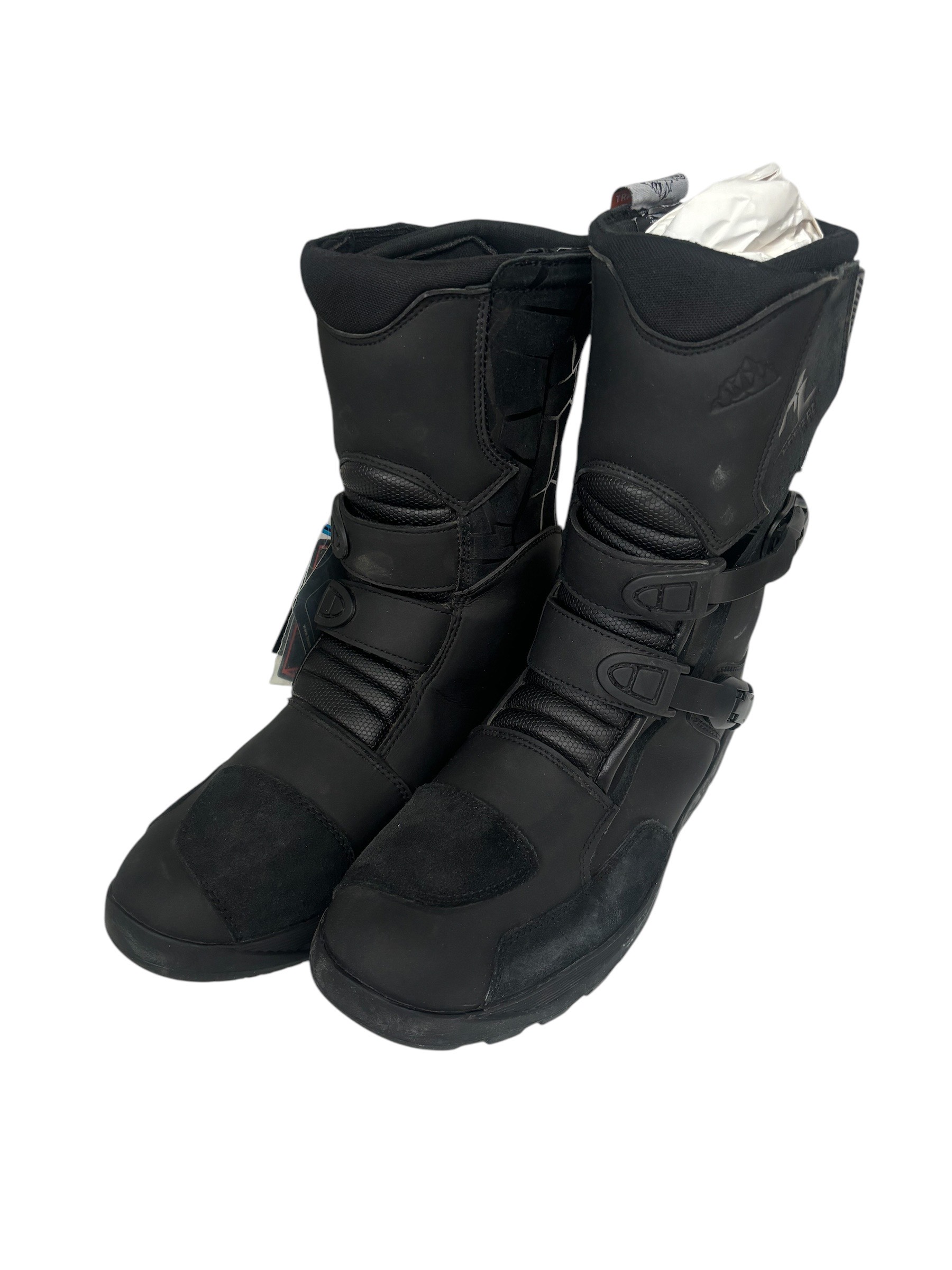 Black Trailblazer Adventure Motorcycle Boot Size 12 - *open Box* Mid-Calf Waterproof Adventure Touring Boots - Click Image to Close