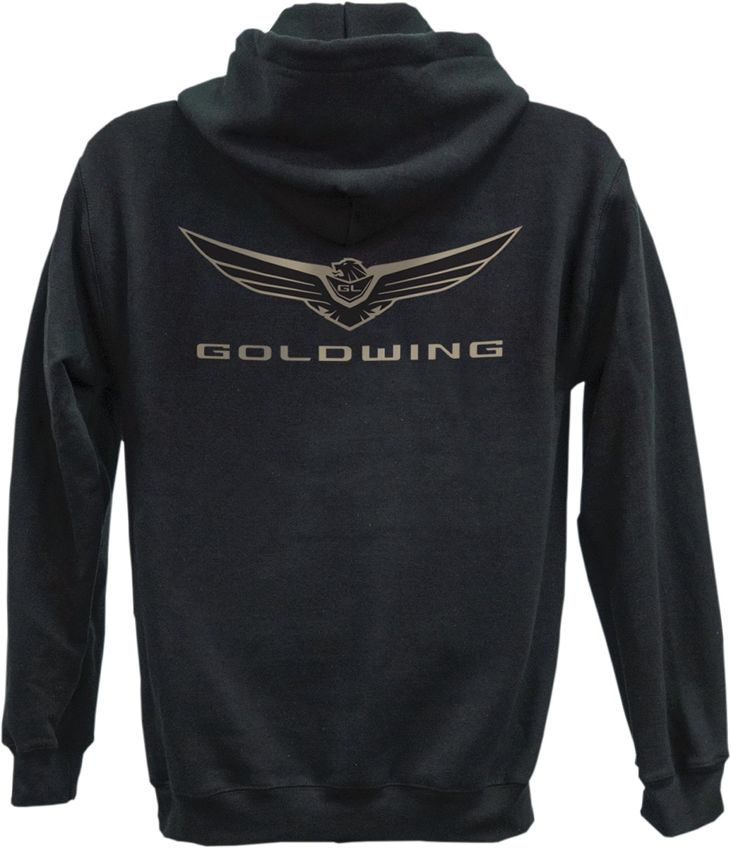 Men's Gold Wing Icon Zip Hoody - Gw Icon Zip Hoody Blk Xl - Click Image to Close