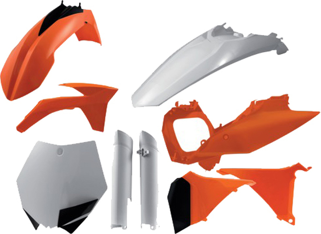 Full Plastic Kit - Orange / White / Black Original 2011 - Fits Many 2011 KTM 150-300 - Click Image to Close