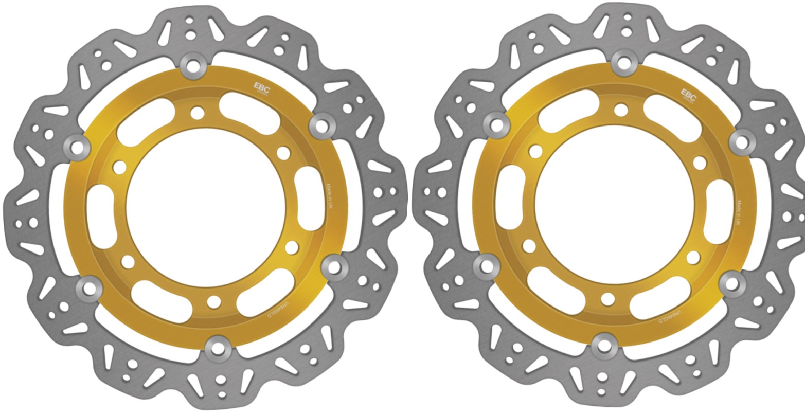 Front VEE Brake Rotors - Gold - VEE Style Brake Rotor - Gold Center Front Kit - Click Image to Close