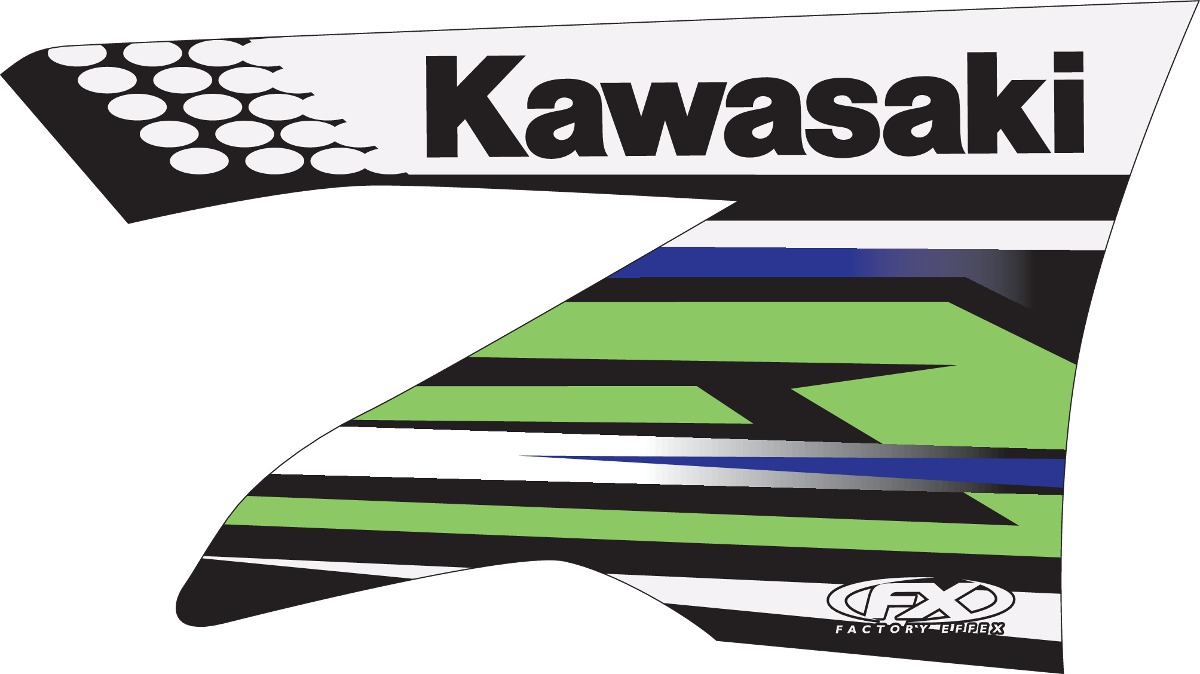 Factory Look Tank / Shroud Graphics - 2012 Style - For Kawasaki KX250F KX450F - Click Image to Close