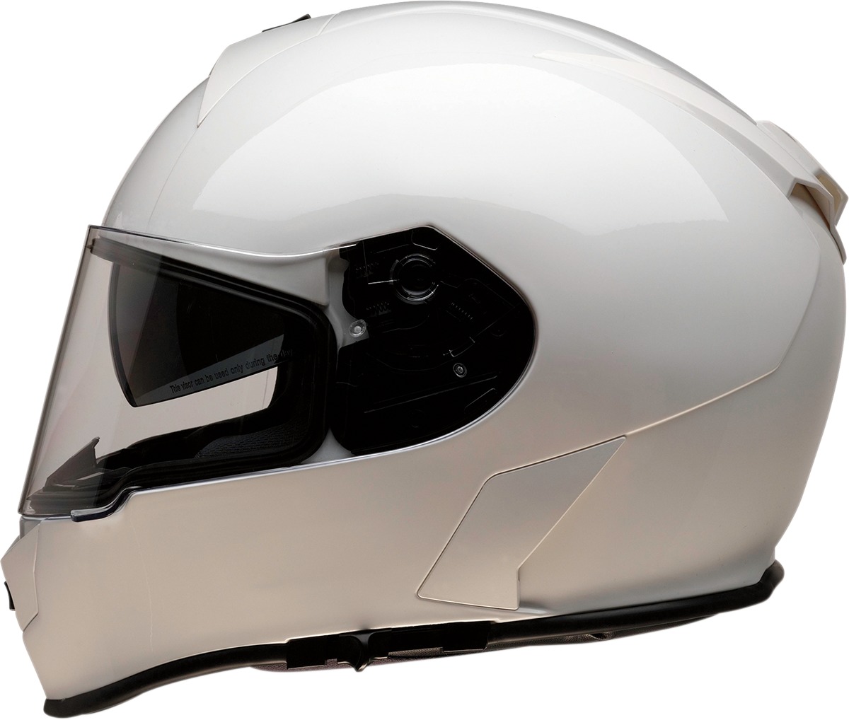 Warrant Solid Full Face Street Helmet Gloss White Small - Click Image to Close