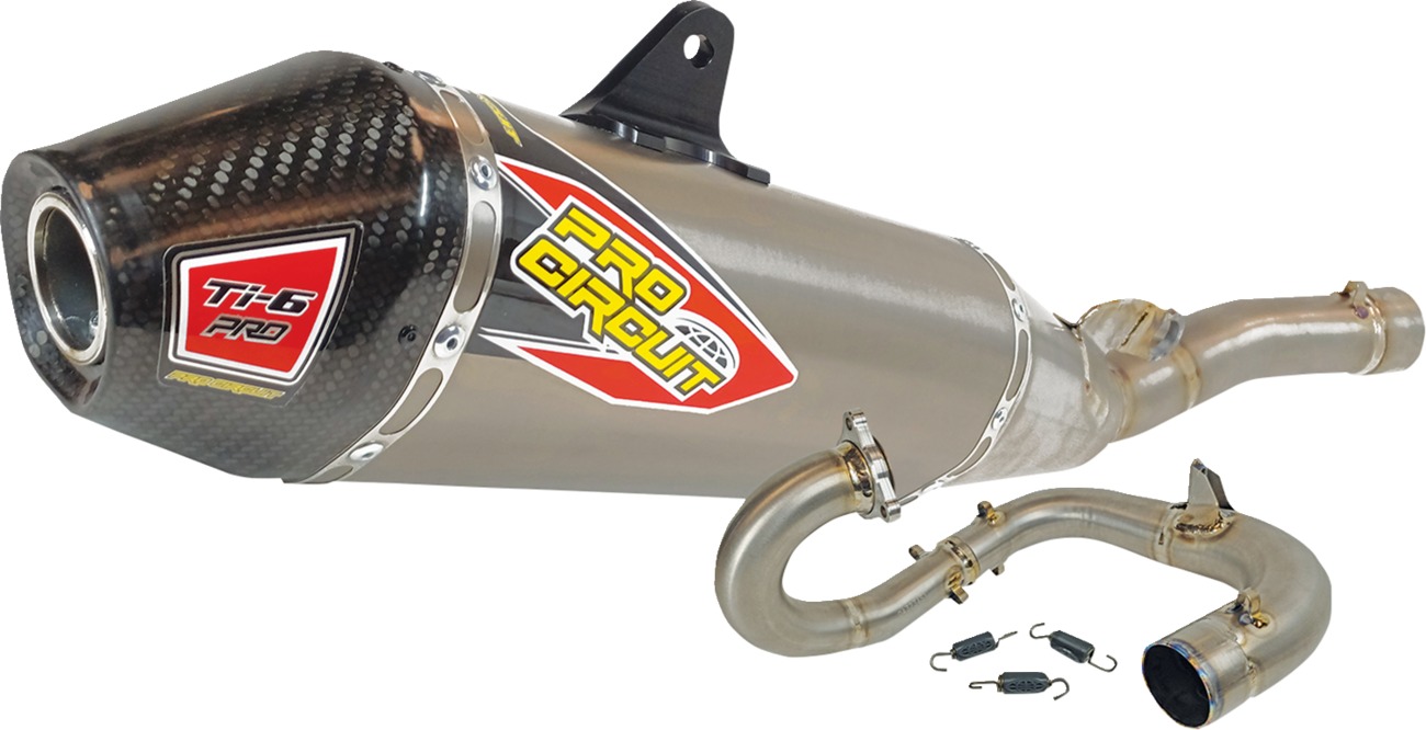 Ti-6 Titanium Full Exhaust w/ Carbon Fiber Cap - For 23-24 Yamaha YZ450F - Click Image to Close