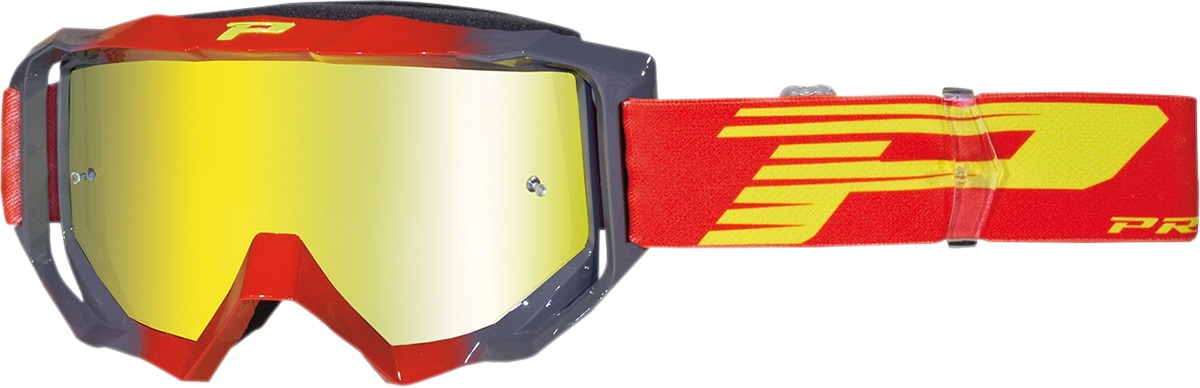 3200 Red / Gray Venom OTG Goggles - Yellow Dual Mirrored Lens - Click Image to Close