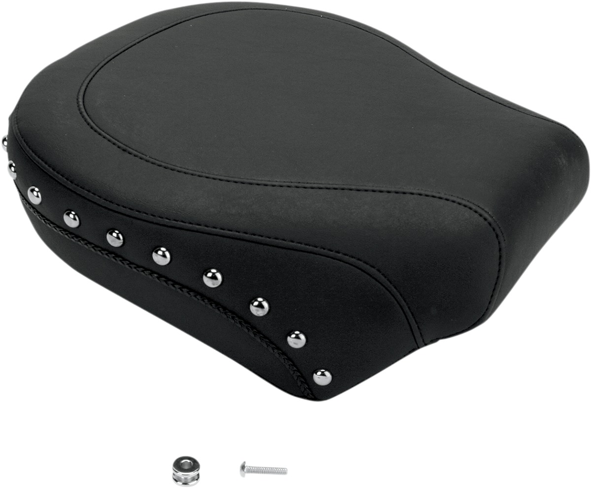 Wide Studded Vinyl Pillion Pad - For 06-17 Harley Softail - Click Image to Close