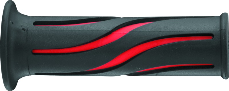 BikeMaster 7/8in Wave Grips - Black/Red - Click Image to Close