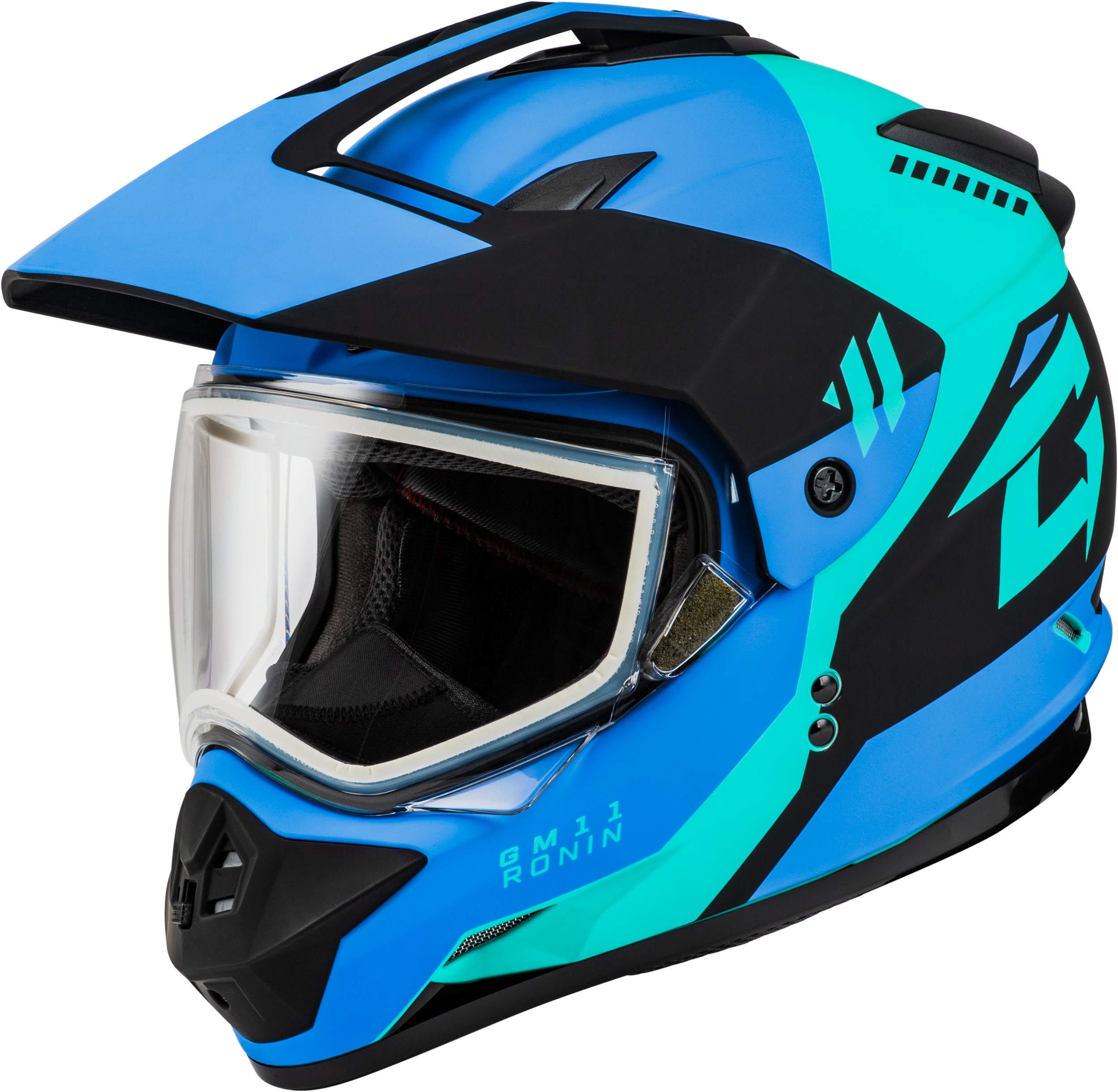 GM-11S Ronin Snow Helmet Matte Black/Blue 2X For Snow Use - Fits For Snow Use - Size 2X-Large - Click Image to Close