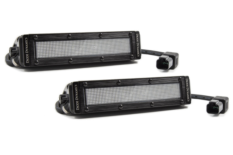 6 In LED Light Bar Single Row Straight SS6 - White Flood Light Bar (Pair) - Click Image to Close