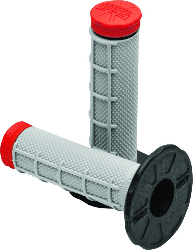 Tri Density MX 1/2 Waffle Grips - Red - Click Image to Close