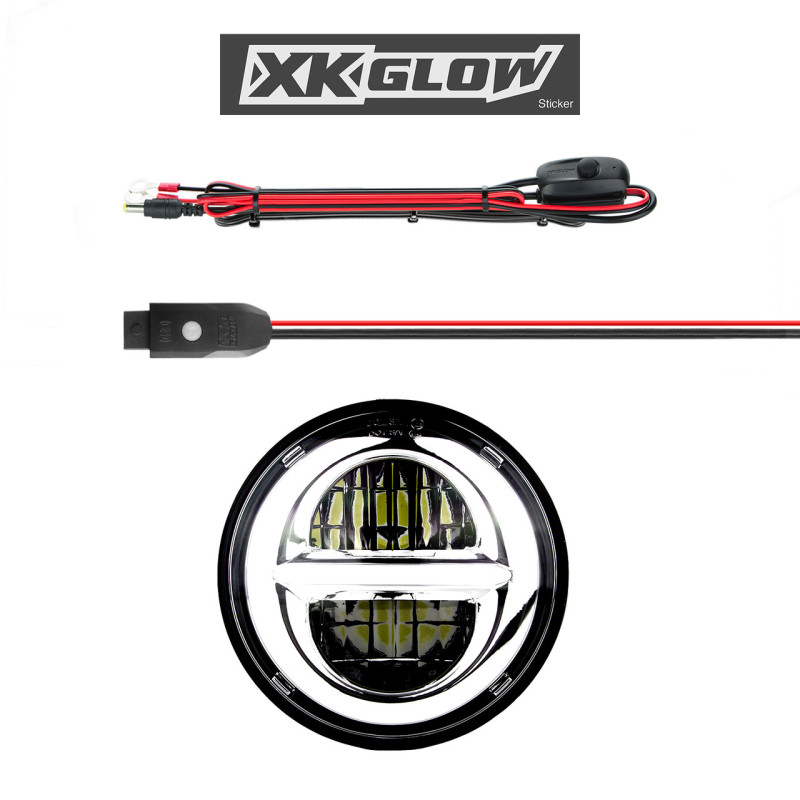 XK Glow Chrome Bezel 5.75in XKchrome LED headlight - Click Image to Close