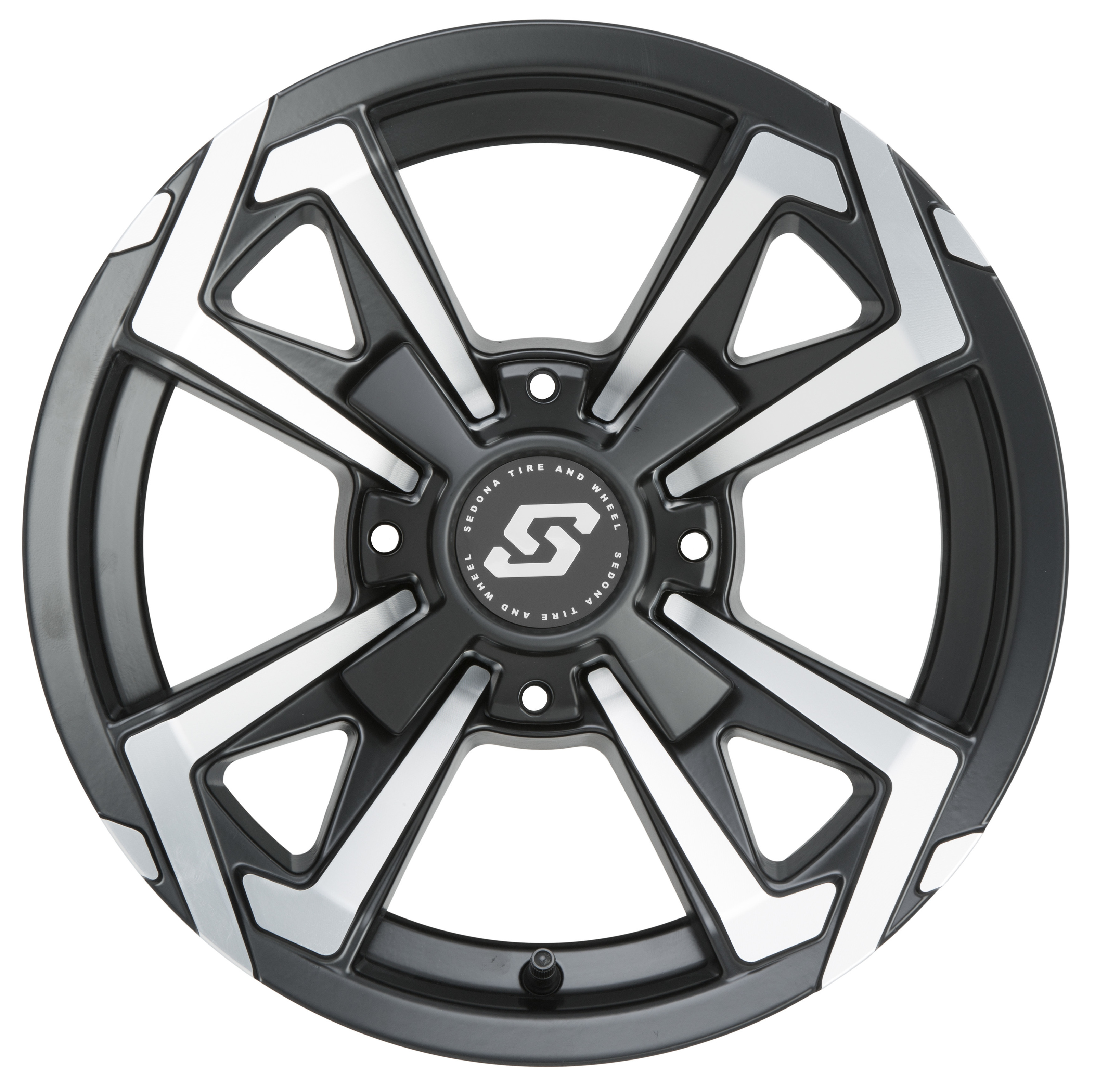 Riot Front/Rear Wheel 4/110 14X7 5+2 Satin Black Machined - Click Image to Close