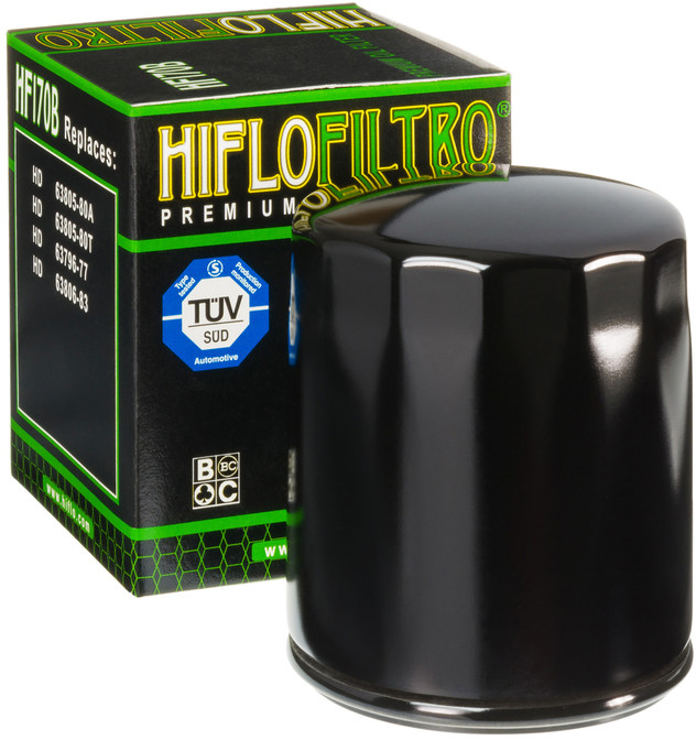 Oil Filter - Black - For 80-18 H-D Tour Softail Dyna Sportster - Click Image to Close