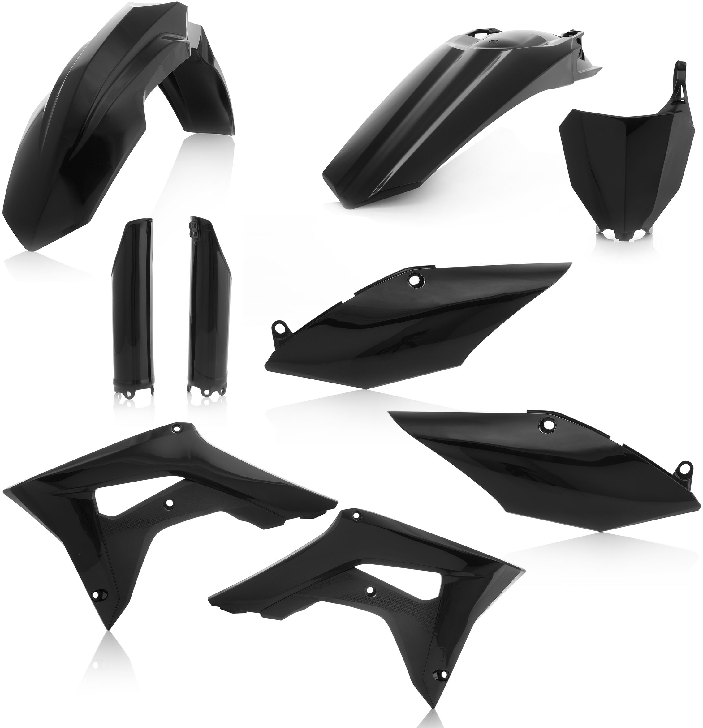 Full Plastic Kit - Black - For 17-18 Honda CRF450R & 2018 CRF250R - Click Image to Close