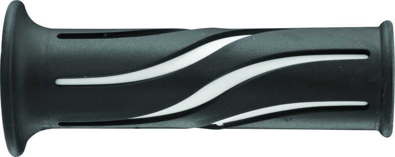 BikeMaster 7/8in Wave Grips - Black/White - Click Image to Close