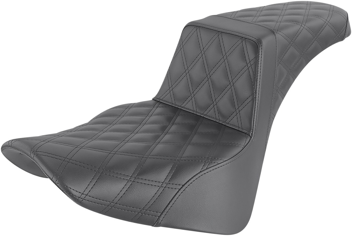 Step-Up Lattice 2-Up Seat - Black - For 18-20 Harley FLDE FLHC FLSL - Click Image to Close