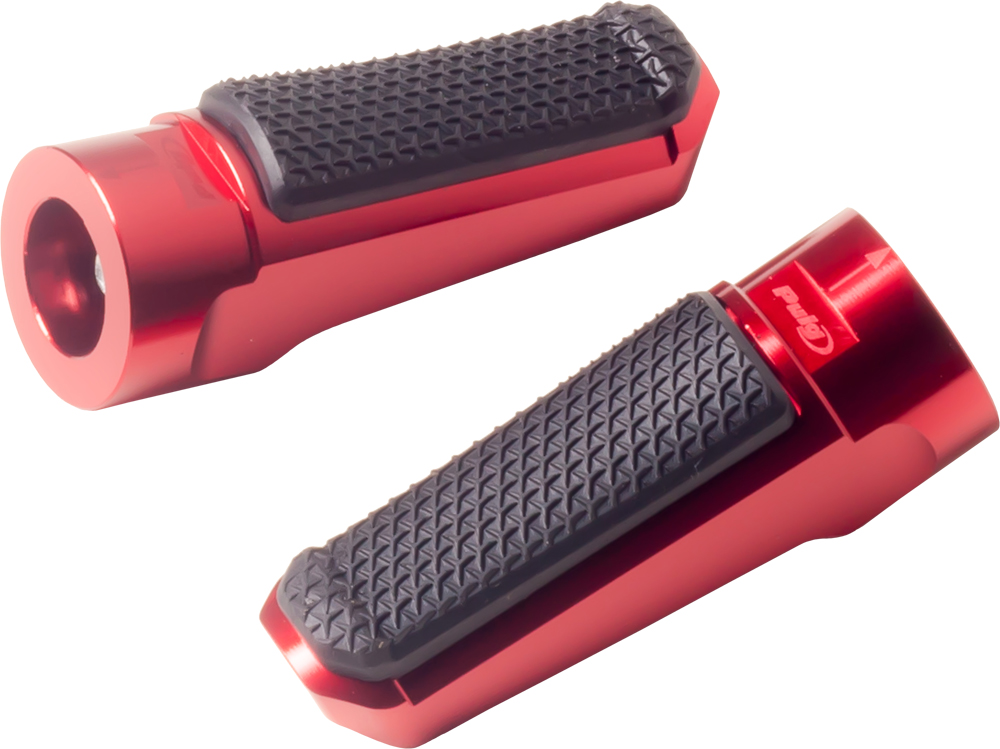 Hi-Tech Racing Footpegs Rubber Red - For Use w/ Puig Footpeg Adapters - Click Image to Close