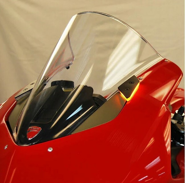 18-24 Ducati Panigale V4 Mirror Block Off Turn Signals - Click Image to Close