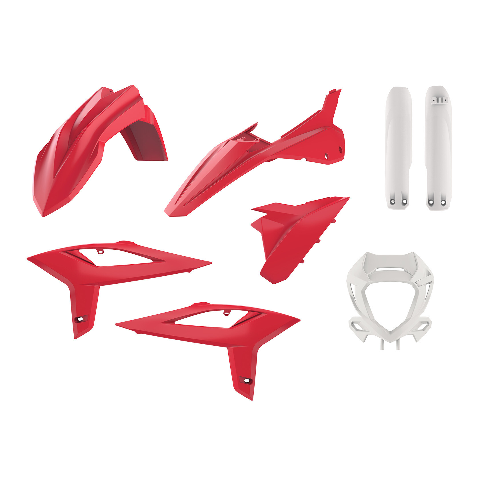 Complete Enduro Plastics Kit - Red & White - For 20-22 Beta Full Size Enduro Models - Click Image to Close