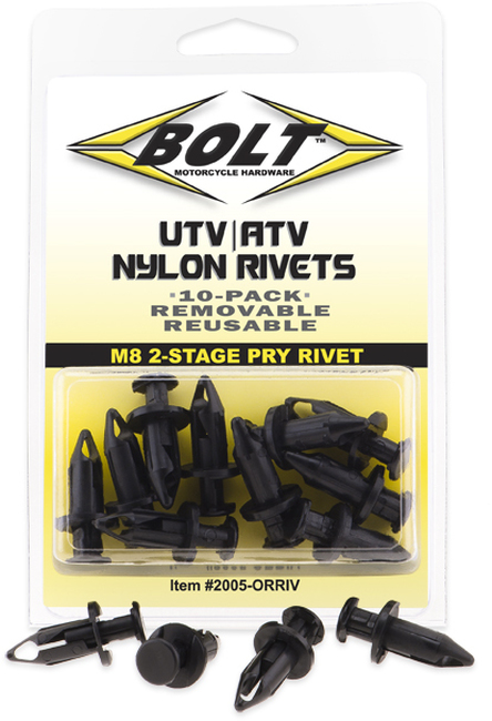 M8 Pry Rivet Kit 10 Pack - Replaces Honda 90653-HC4-900 & Polaris 7661855 - Click Image to Close