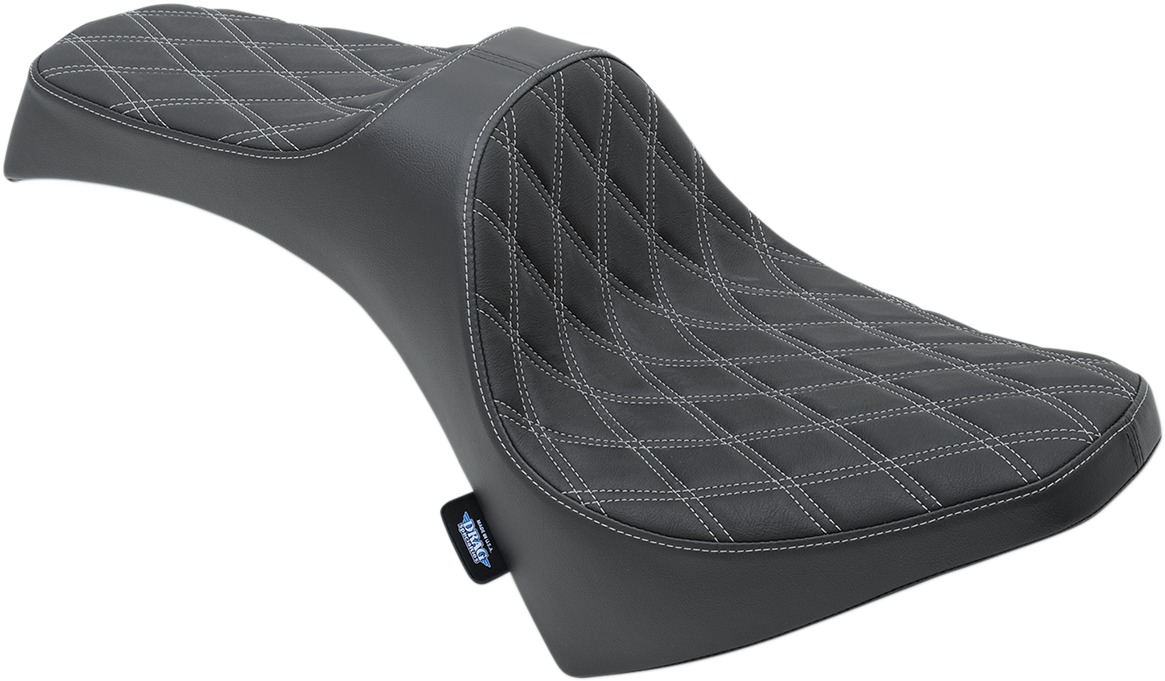 Predator Double Diamond 2-Up Seat Black/Silver - For 15-24 Indian Scout - Click Image to Close