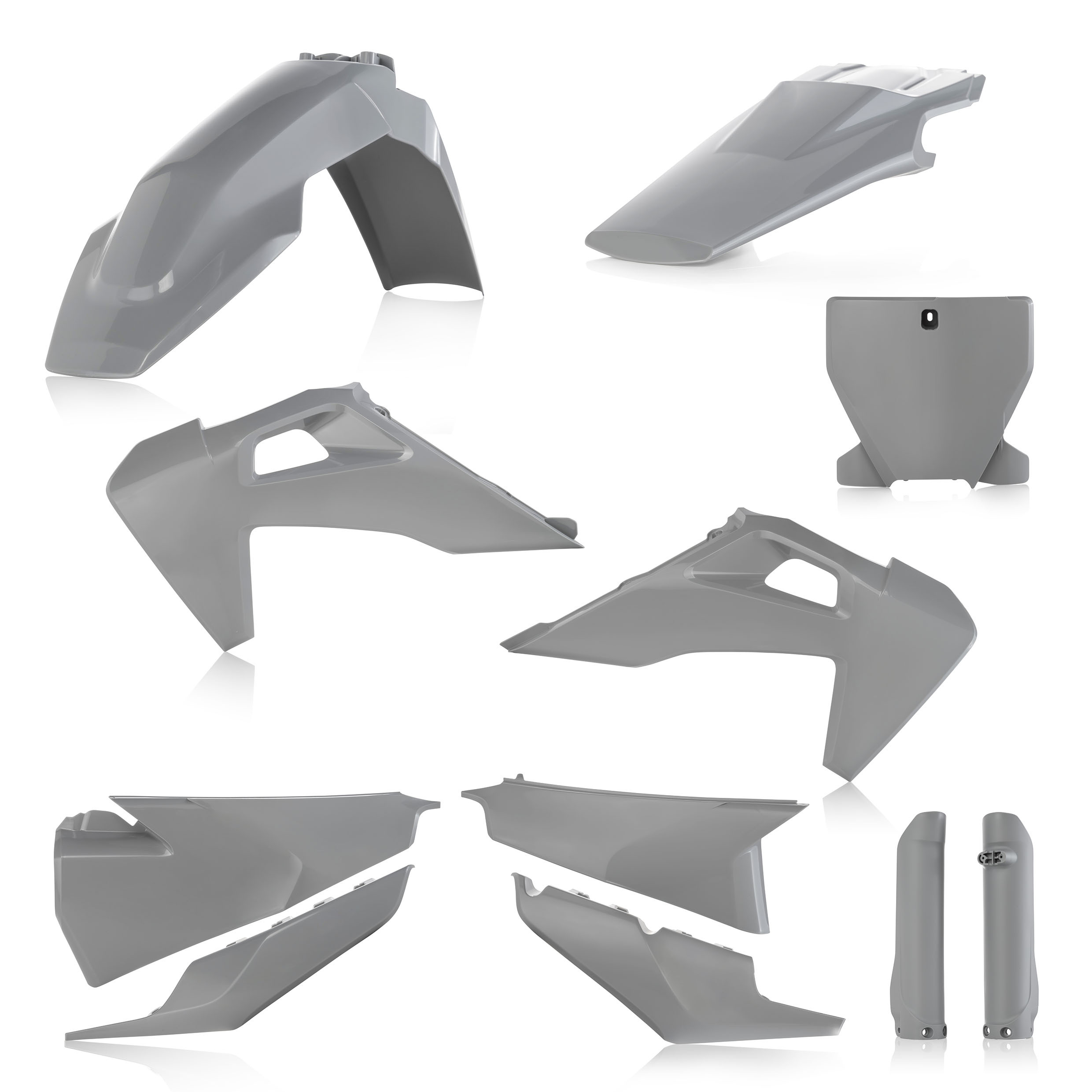 Full Plastic Kit - Gray - Fits Many 19-22 Husqvarna 125-450 - Click Image to Close