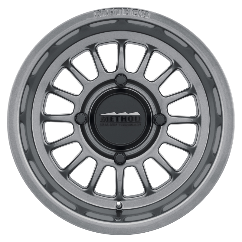 411 Bead Grip Wheel 15x7 / 4+3/13mm Offset / 4x136 / 106.25mm CB Gloss Titanium - Click Image to Close