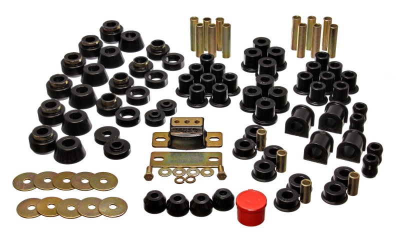 87-95 Jeep Wrangler YJ Black Hyper-Flex Master Bushing Set - Click Image to Close