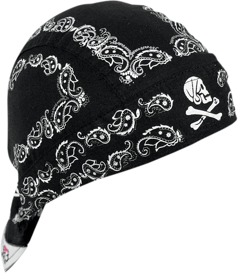 Flydanna Headwraps - Flydanna Black Skull Paisley - Click Image to Close