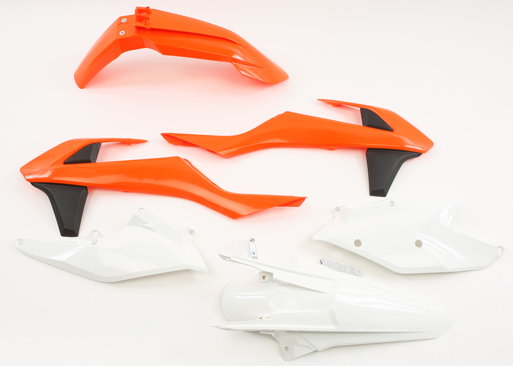 Full Plastic Kit - Orange/White Original 2016 - Fits Many 16-18 KTM 125-450 - Click Image to Close