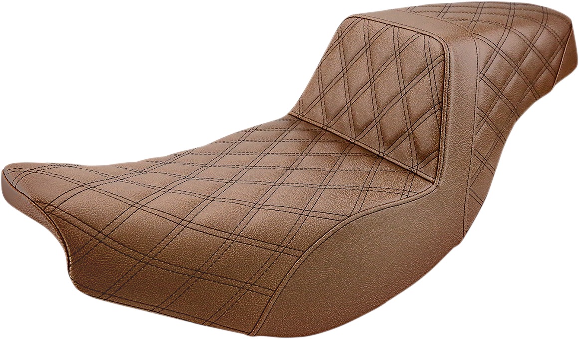 Step-Up Lattice Stitched 2-Up Seat Brown - Click Image to Close