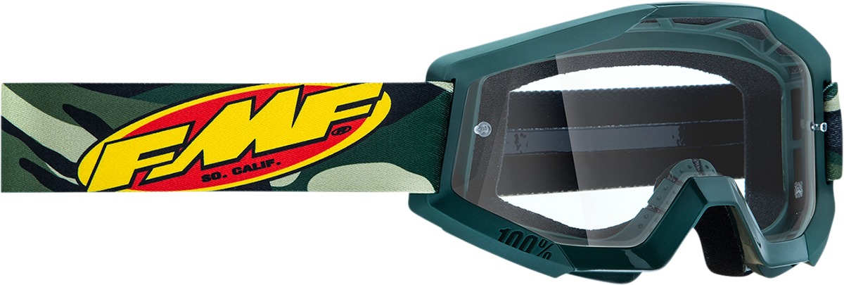 FMF PowerCore Assault Goggles Green Clear Lens - Anti-fog clear lens off-road goggles - Click Image to Close