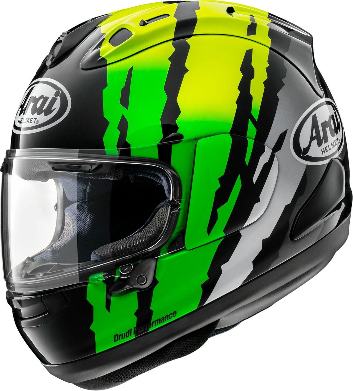 Arai Corsair-X Blade Helmet Fluorescent Yellow - Small - Full-face helmet with Blade graphic - Click Image to Close