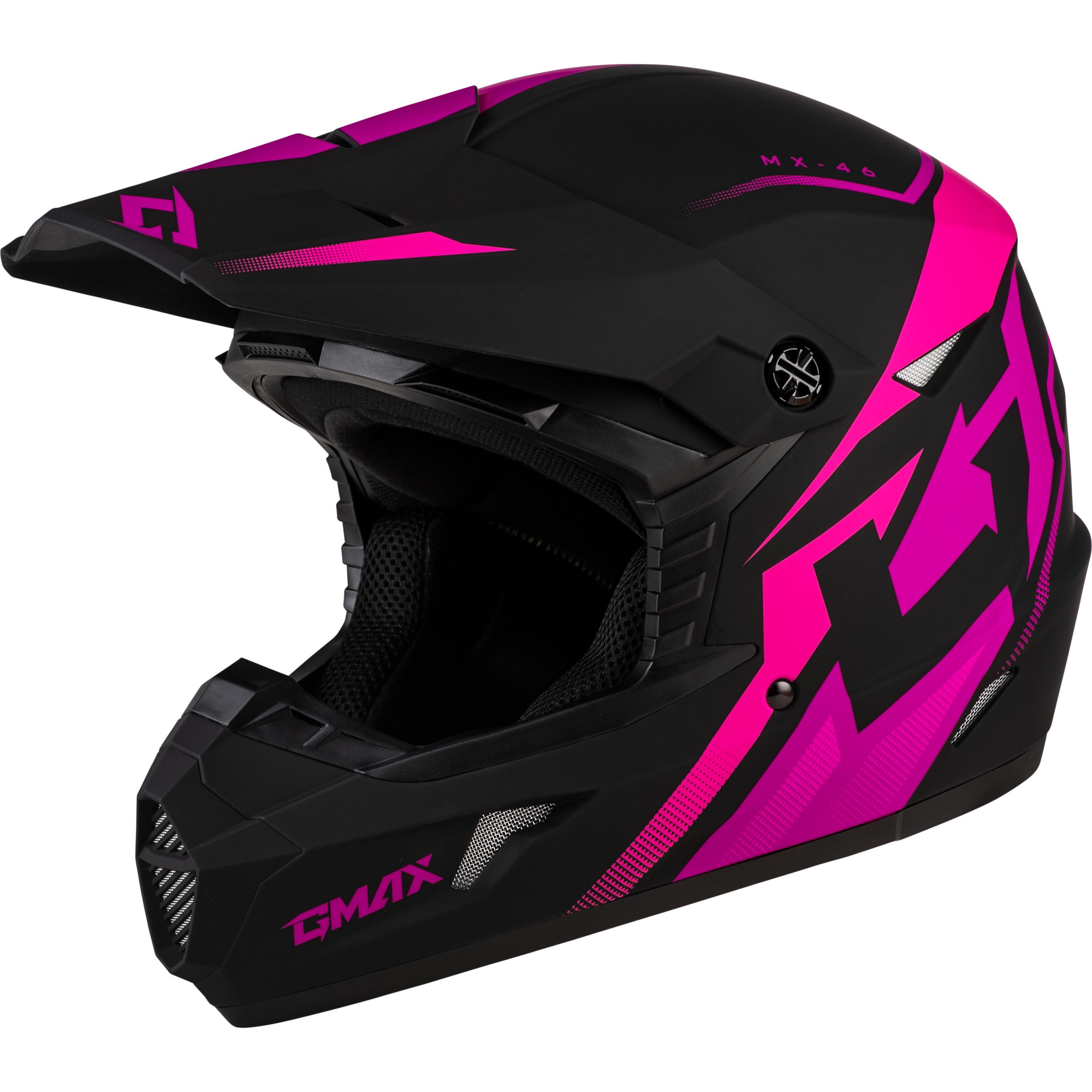 MX-46 Compound Helmet Matte Black/Pink Small - Click Image to Close