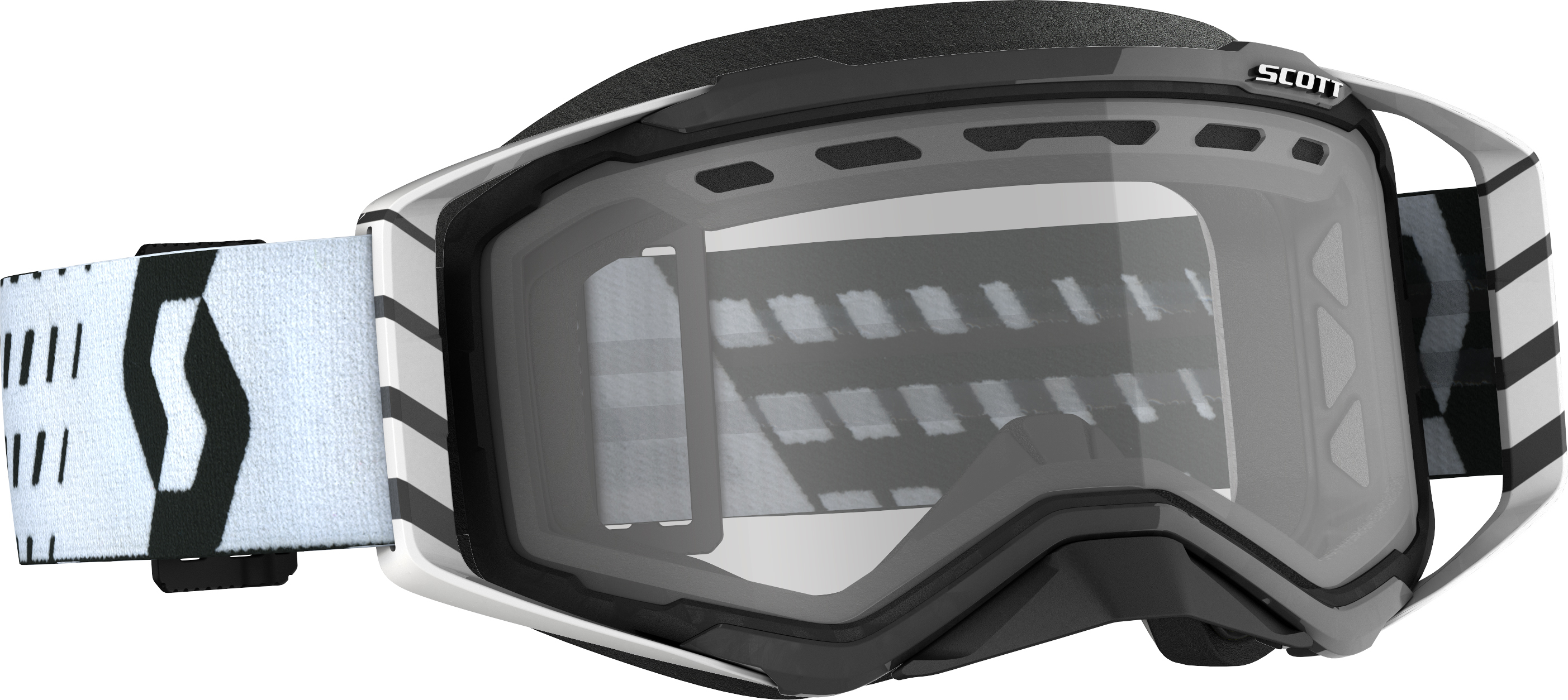 Prospect Snowcross Goggle Black/White Clear - Click Image to Close