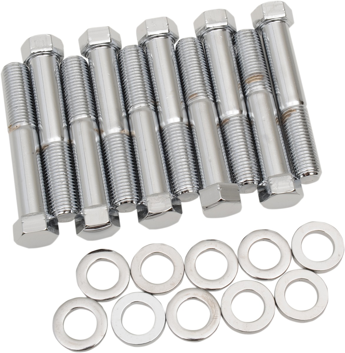 Hexed Chrome Head Bolt Kits - Pan/Shovel Headbolt Kits - Click Image to Close